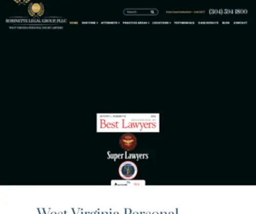 Robinettelaw.com(West Virginia Personal Injury Lawyer) Screenshot