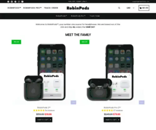 Robinpods.com(The Best Black Pods) Screenshot