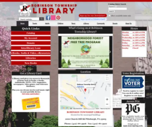 Robinsonlibrary.org(Robinson Township Library) Screenshot