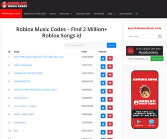 Robloxmusiccodes.net(Roblox Music Codes) Screenshot