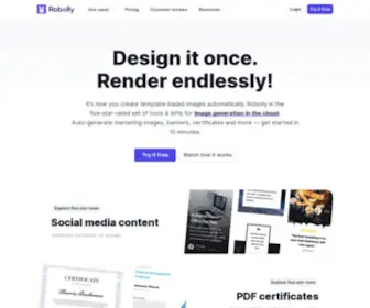 Robolly.com(Image automation service) Screenshot