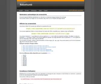 Robothumb.com(Générateur automatique de screenshots de site web) Screenshot