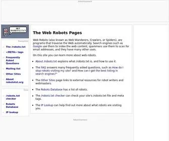 RobotstXt.org(The Web Robots Pages) Screenshot