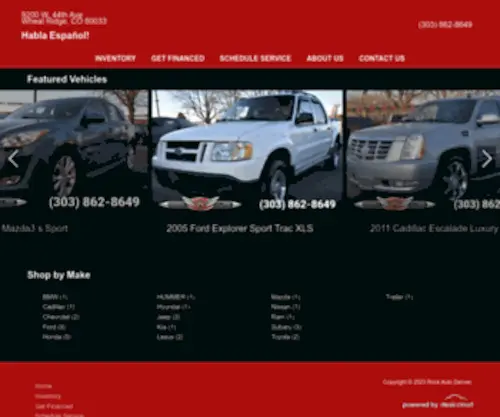 Rockautodenver.com(Used Cars Denver CO) Screenshot