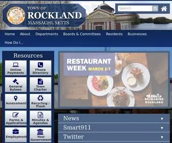 Rockland-MA.gov(Town of Rockland MA) Screenshot