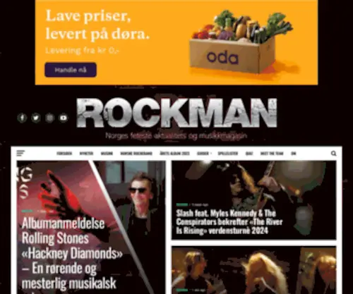 Rockman.no(Norges feteste uavhengige digitale musikkmagasin) Screenshot