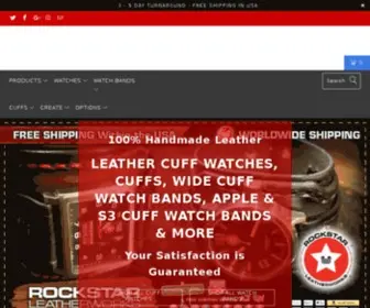 Rockstarleatherworks.com(Leather Cuff Watches) Screenshot