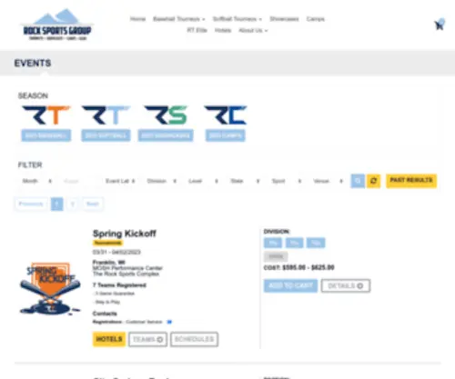 Rocktournaments.com(The Rock Sports Complex Tournaments) Screenshot