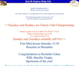 Rockvilledbc.com(Rockville Duplicate Bridge Club) Screenshot