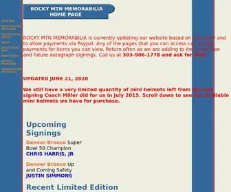 Rockymtnmemorabilia.com(Sports memorabilia) Screenshot