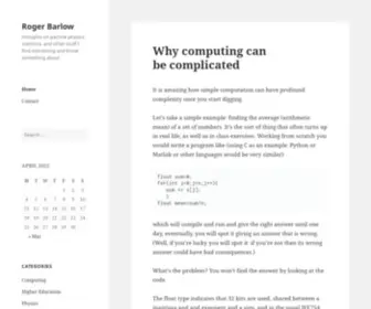 RogerjBarlow.com(Thoughts on particle physics) Screenshot