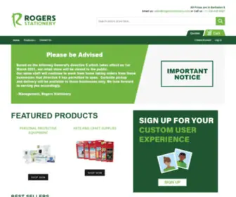 Rogersstationery.com(Rogers Stationery's Web Store) Screenshot