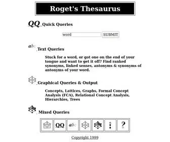 Roget.org(ROGET's Hyperlinked Thesaurus) Screenshot