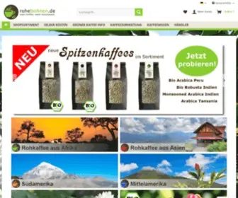 Rohebohnen.de(Rohkaffee / Rohkaffeebohnen günstig kaufen) Screenshot