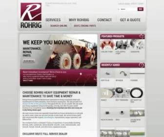 Rohrigs.com(Heavy Equipment Repair & Parts for Deutz) Screenshot