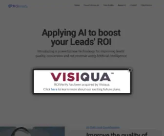 Roiverify.com(Artificial Intelligence for Lead Generation) Screenshot