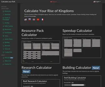 Rok-Calculator.com(Rise of Kingdoms (RoK)) Screenshot