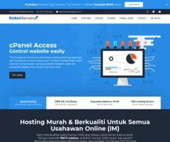 Roketserver.com(Hosting Murah dan Berkualiti untuk Usahawan Internet) Screenshot