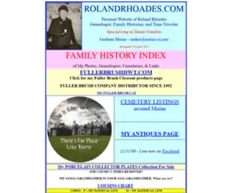 Rolandrhoades.com(Maine Families Genealogy Index) Screenshot