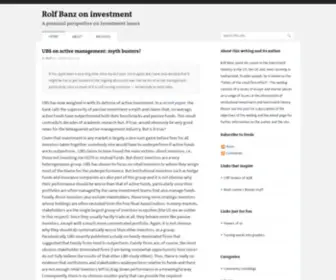 Rolfbanz.ch(Rolf Banz on investment) Screenshot