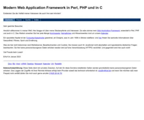 Rolfrost.de(Modern Web Application Framework in Perl) Screenshot