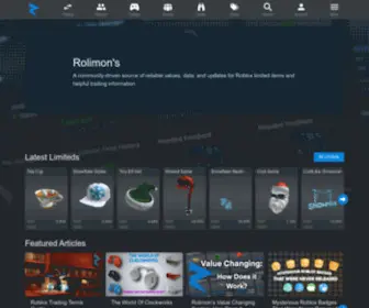 Rolimons.com(Roblox Trading Fansite) Screenshot