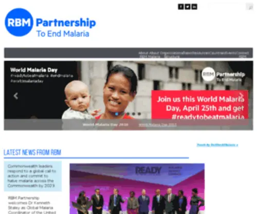 Rollbackmalaria.org(Roll Back Malaria (RBM) Partnership) Screenshot