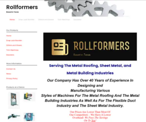 Rollformers-OF-Texas.com(Roll-formers and Industrial machines) Screenshot