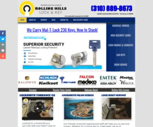 Rollinghillslocksmith.com(Rolling Hills Lock & Key) Screenshot
