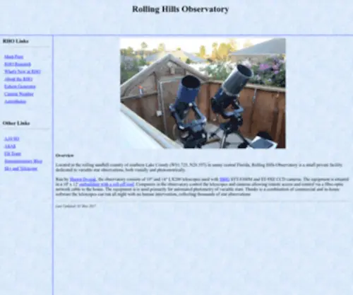 Rollinghillsobs.org(Rolling Hills Observatory) Screenshot