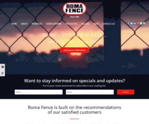 Romafence.com(Roma Fence) Screenshot