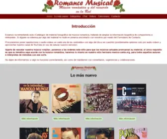 Romancemusical.net(Bienvenidos a Romance musical) Screenshot