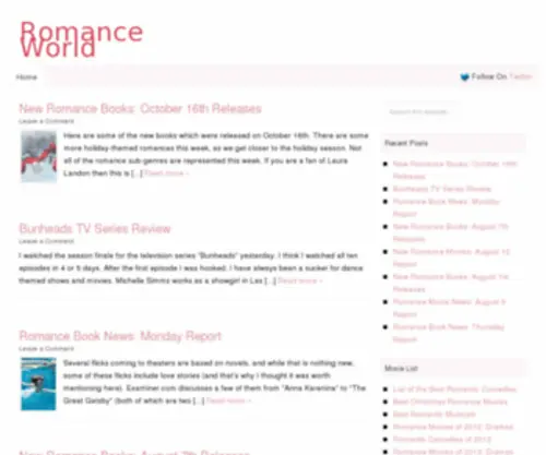 Romanceworld.com(Romance Novels) Screenshot