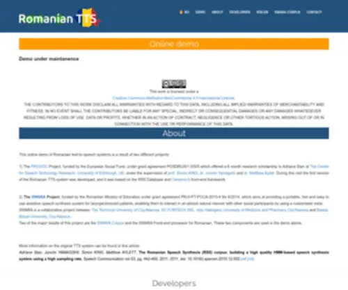 Romaniantts.com(Romanian TTS) Screenshot