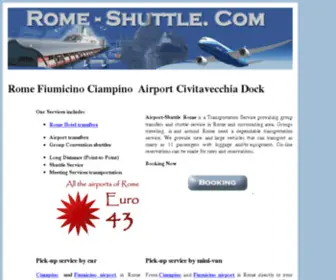 Rome-Shuttle.com(Airport-Shuttle Rome, Italy Airport Taxi and Shuttle Service) Screenshot