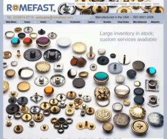 Romefast.com(Snap Fasteners from Rome Fastener) Screenshot