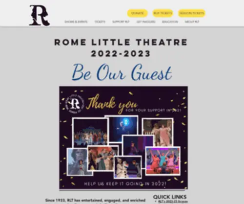 Romelittletheatre.com(Rome Little Theatre) Screenshot