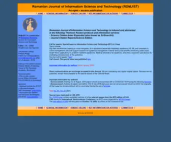 Romjist.ro(The Romanian Journal of Information Science and Technology) Screenshot