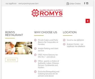 Romysuae.com(Romys Restaurants & Confectioneries) Screenshot