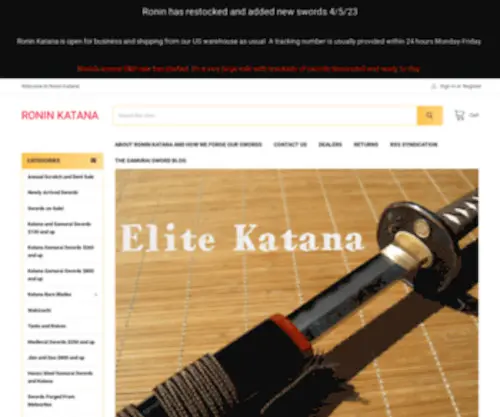 Roninkatana.com(Ronin Katana Sword Company) Screenshot