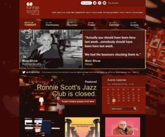 Ronniescotts.co.uk(Ronnie Scott's Jazz Club) Screenshot