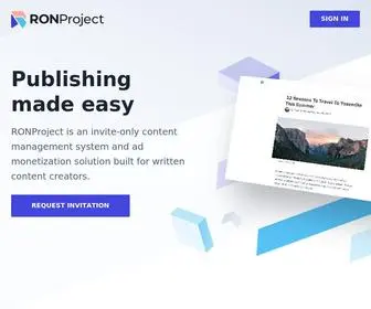 Ronproject.com(Publishing made easy) Screenshot
