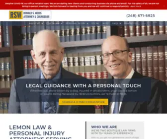 Ronweissattorney.com(Lemon Law & Personal Injury) Screenshot