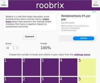 Roobrix.com(Rubric Score to Percent Grade Converter) Screenshot