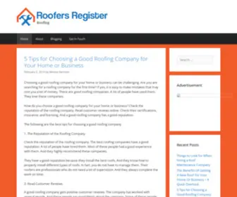 Roofersregister.com(Roofing contractor) Screenshot