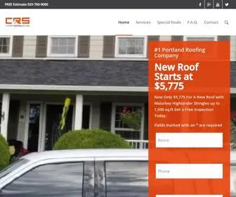 Roofingcrs.com(Certified Roofing Services) Screenshot