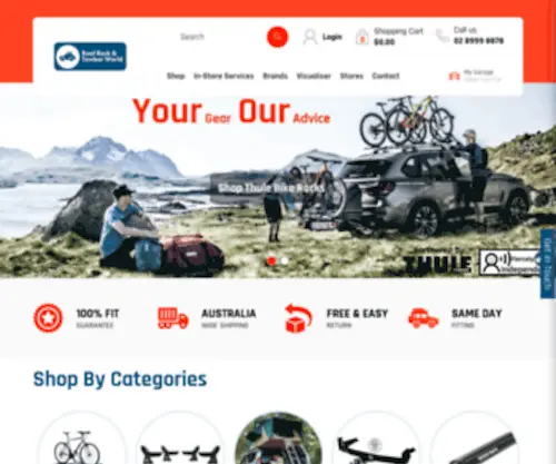 RoofrackWorld.com.au(Roof Rack + Towbar World) Screenshot