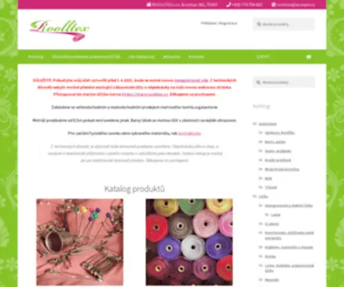 Roolltex.cz(Internetový prodej textilií) Screenshot
