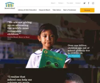 Roomtoread.org(Room to Read) Screenshot