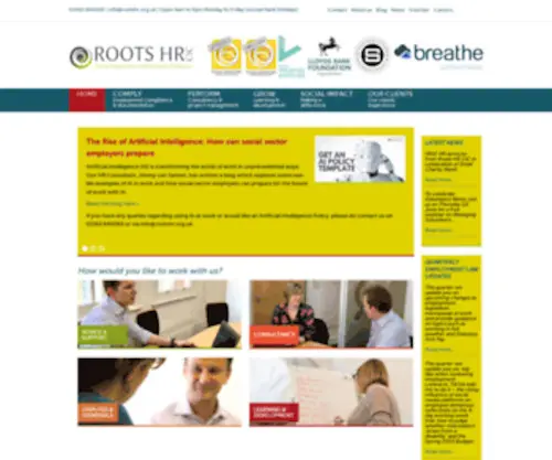 Rootshr.org.uk(HR Consultancy Services For The Social Sector) Screenshot